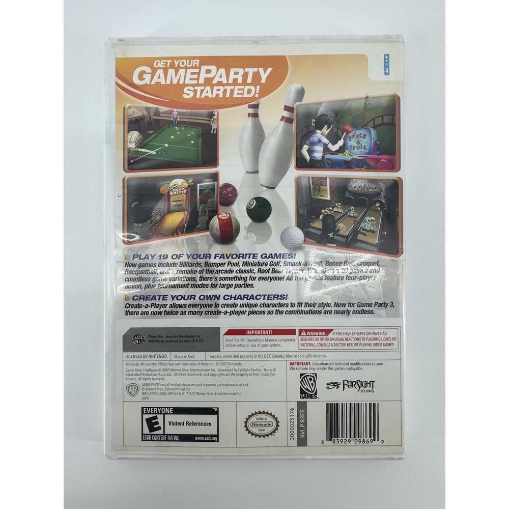 Game Party 3 Nintendo Wii WB Games With Manual CIB - Picture 2 of 5